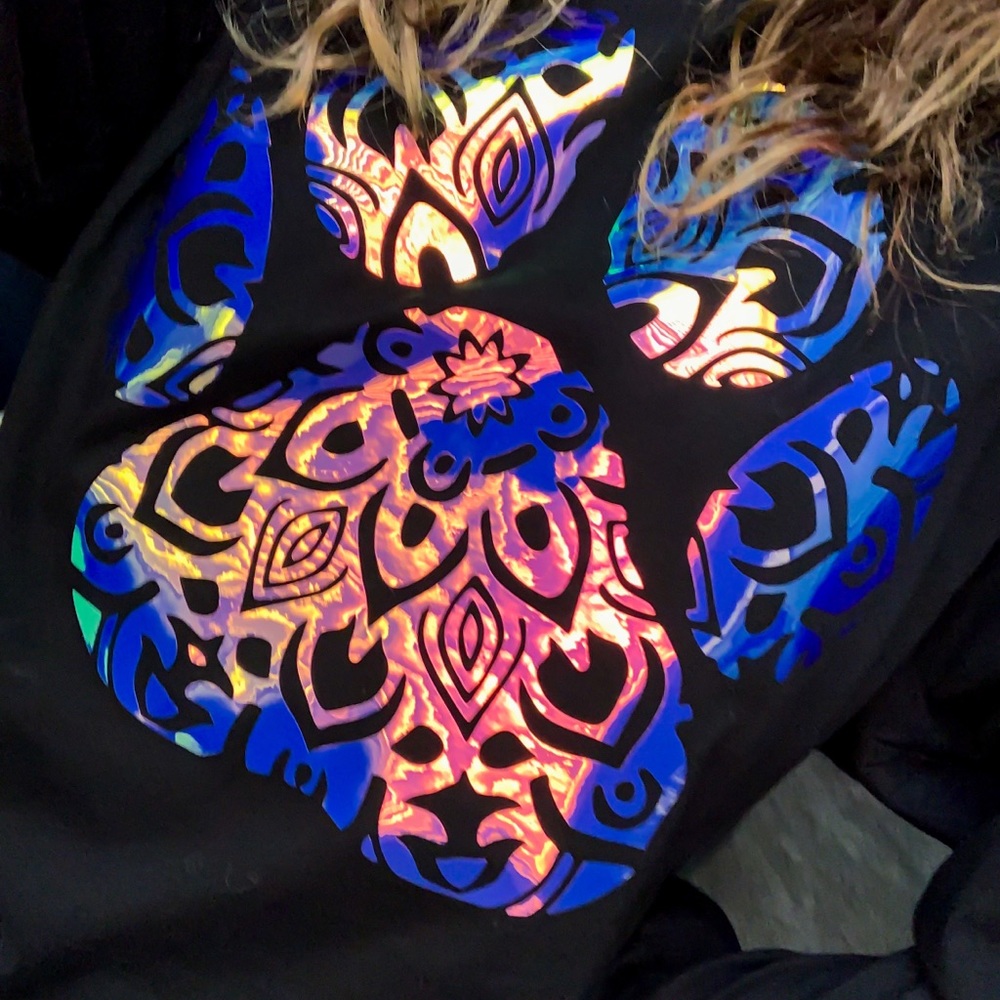 Holographic Mandala Paw Print Shirt